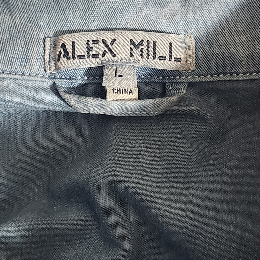 ALEX MILL Indigo Dyed Expedition Linen Cotton Blend Jumpsuit Size L - Picture 3 of 16